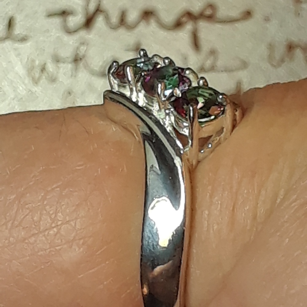 NWT! Northern Mystic Topaz Trilogy .925 Ring - Picture 5 of 5